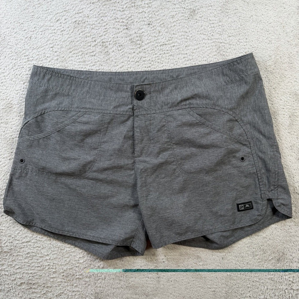 Pelagic Shorts Womens 8 Grey Performance Stretch Fishing Active Outdoor 3"
